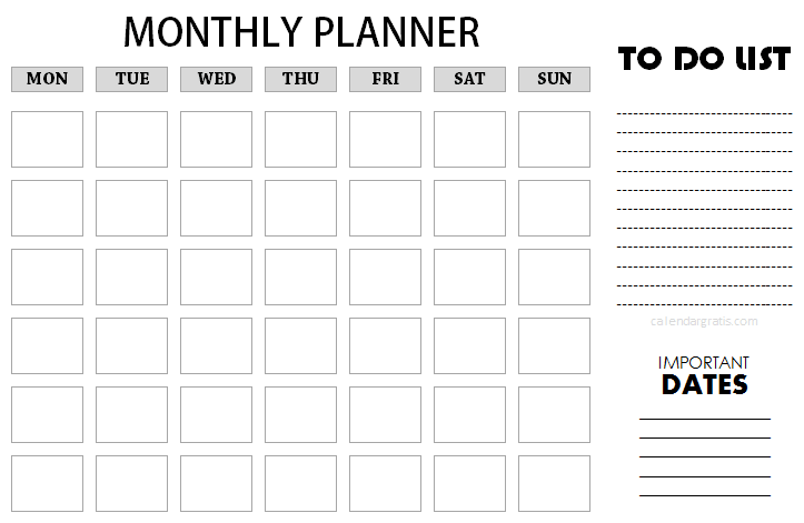 Printable Monthly Planner Template Full Month Schedule Maker Template 8400