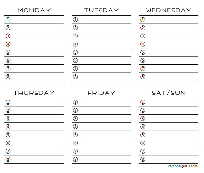 Weekly Planner Printable To Do List