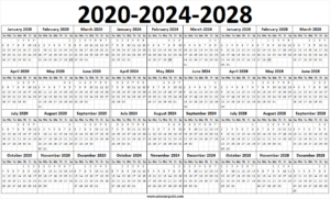 Leap Year 2020 Calendar - 366 Days | List of Leap Year 2020, 2024, 2028