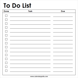 To Do List Template Printable Free | Weekly To-Do Planner Notebook