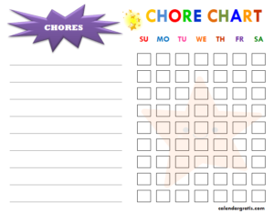 Chore Chart Printable Template for Kids | How to make Chore Chart | Ideas