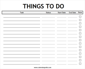 To Do List Template Printable Free | Weekly To-Do Planner Notebook