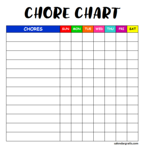 Chore Chart Printable Template for Kids | How to make Chore Chart | Ideas