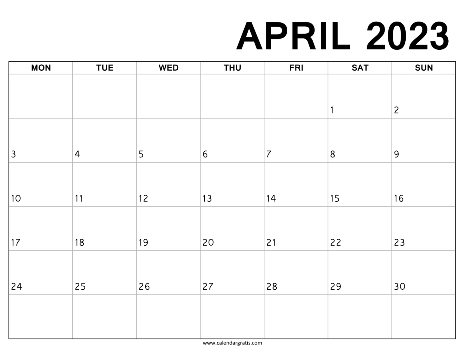 Free Printable Calendar Template, Excel, Word, Pdf - Calendar Gratis