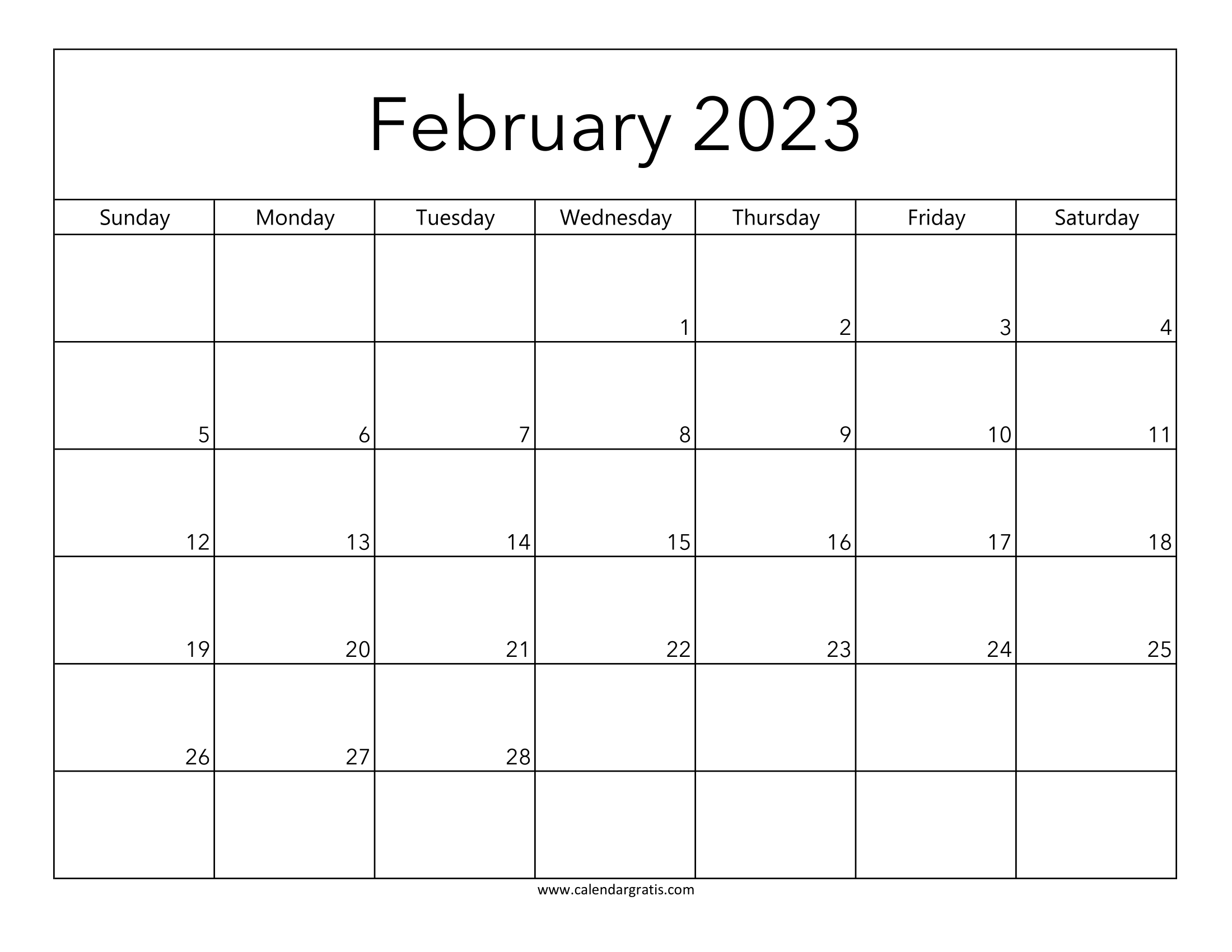 February 2023 Calendar Printable Free Template. Download the calendar and keep track of days and dates.