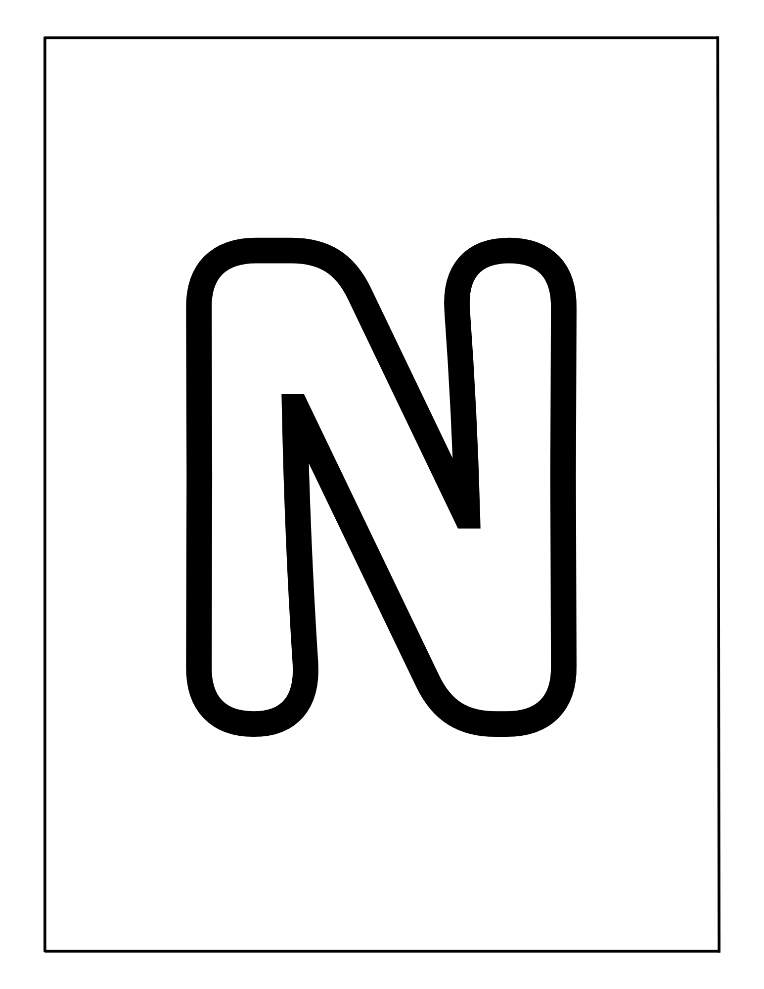 Alphabet Coloring Pages A-Z - N