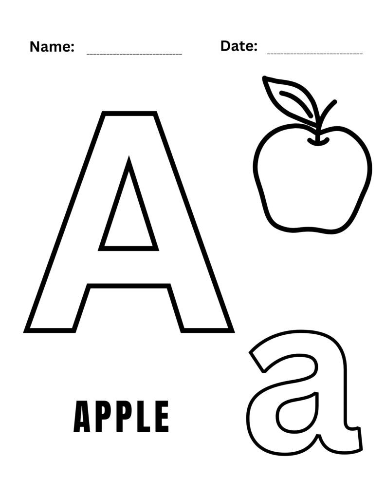 Alphabet A Coloring Pages: Free Printable