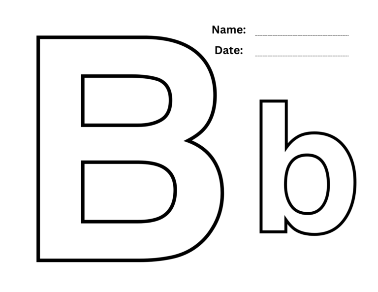 Alphabet B Coloring Pages