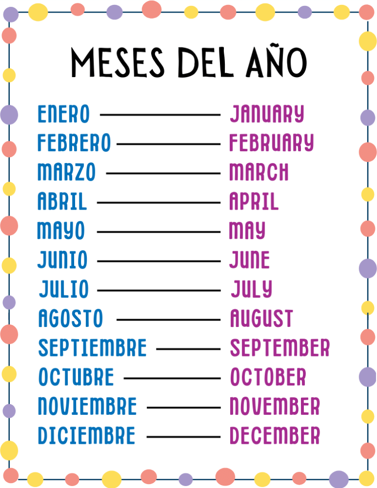 Imagenes De Los Meses Del Año En Ingles Y Español Para Niños 