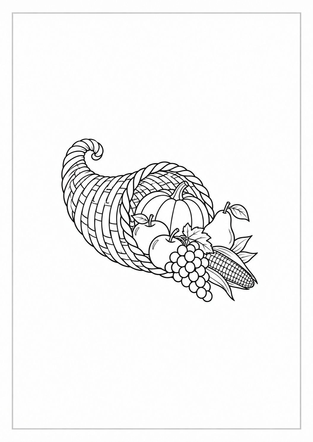 Cornucopia de Acción de Gracias: dibujo de Acción de Gracias para colorear