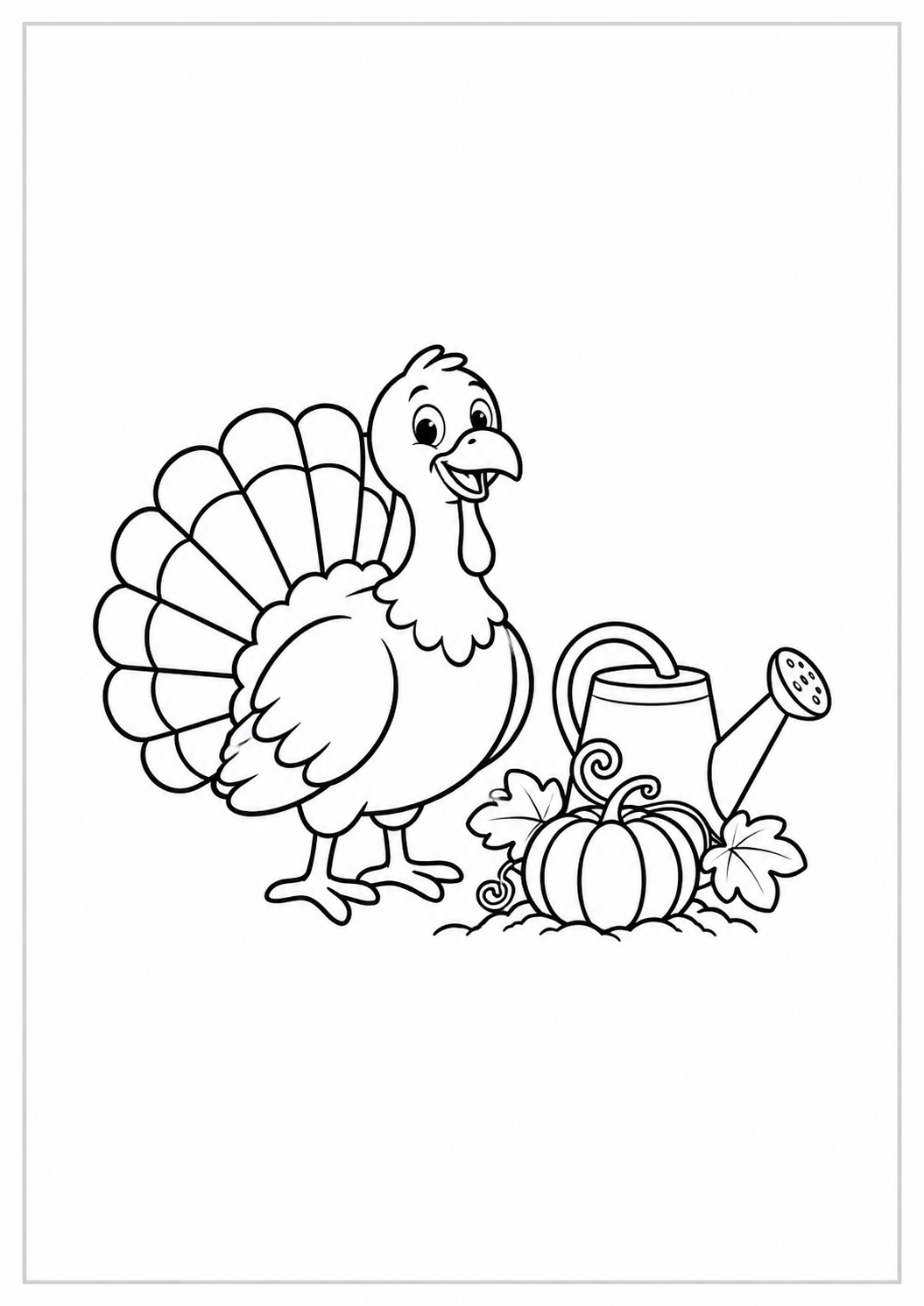 Pavo jardinero: dibujo de Acción de Gracias para colorear