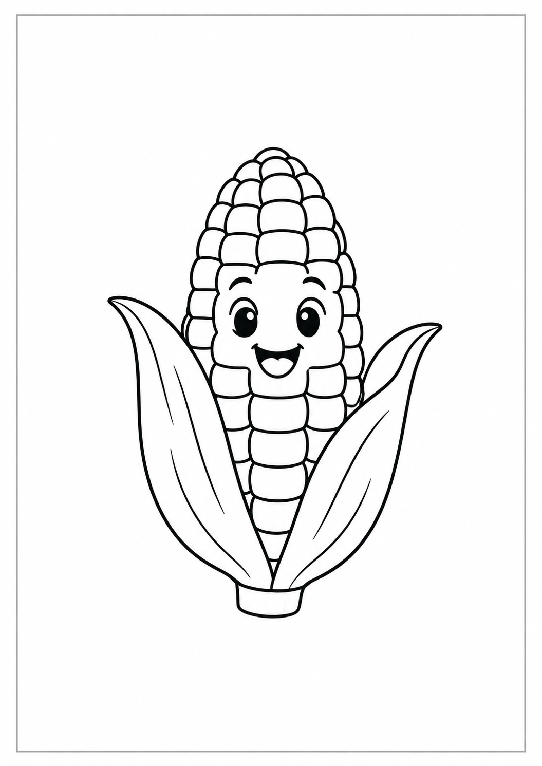 Mazorca sonriente: dibujo de Acción de Gracias para colorear
