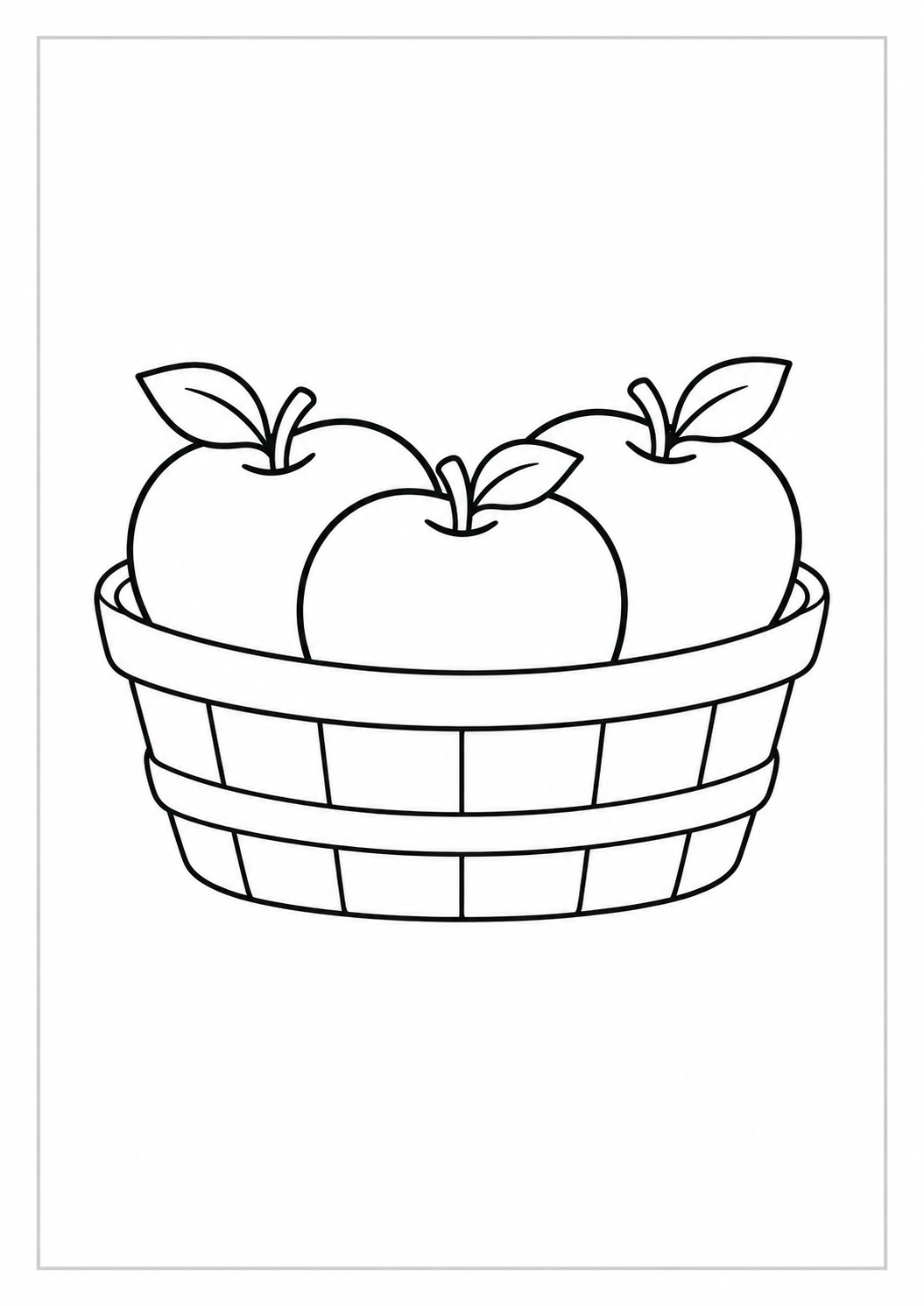 Cesta de manzanas: dibujo de Acción de Gracias para colorear