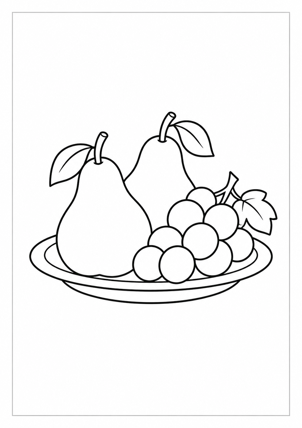 Peras y uvas: dibujo de Acción de Gracias para colorear