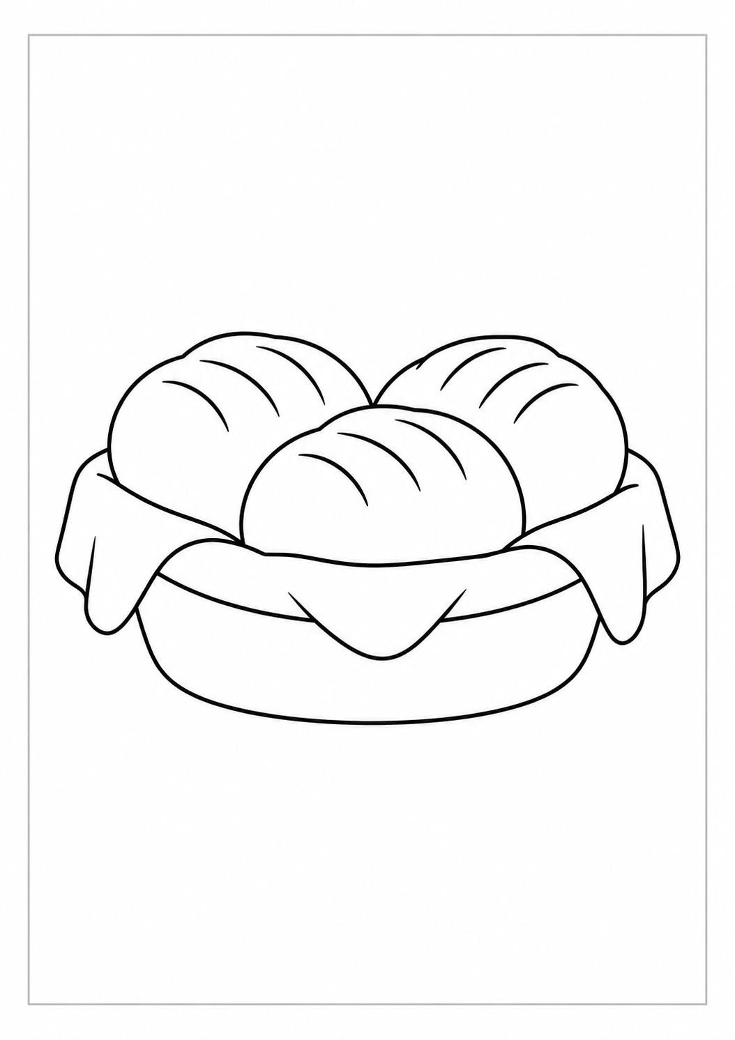 Cesta de panecillos: dibujo de Acción de Gracias para colorear
