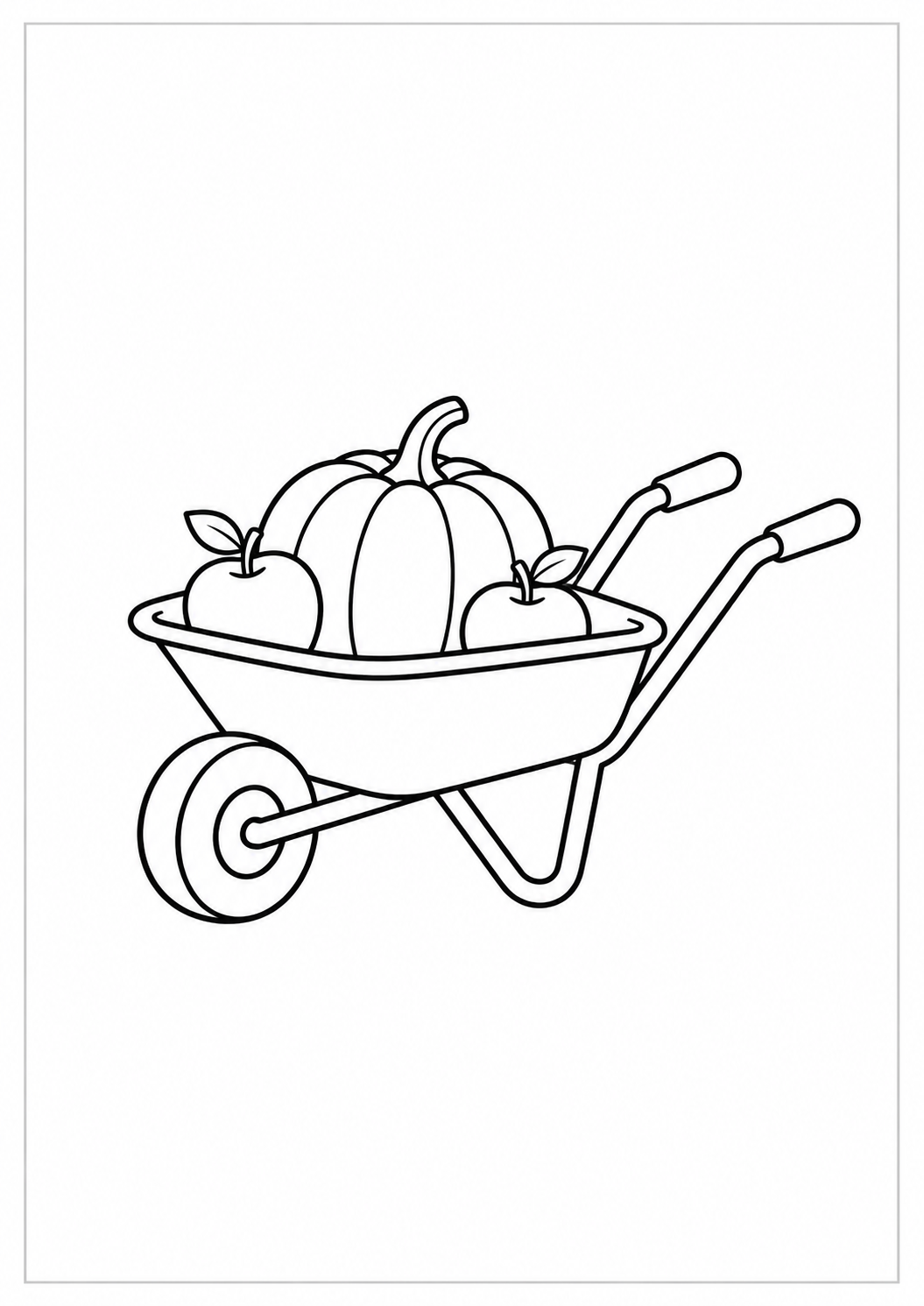 Carretilla de cosecha: dibujo de Acción de Gracias para colorear