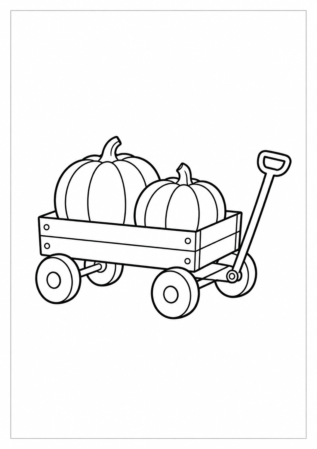 Carrito con calabazas: dibujo de Acción de Gracias para colorear