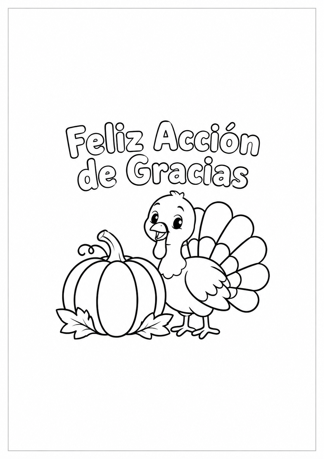 Feliz Acción de Gracias: dibujo de Acción de Gracias para colorear