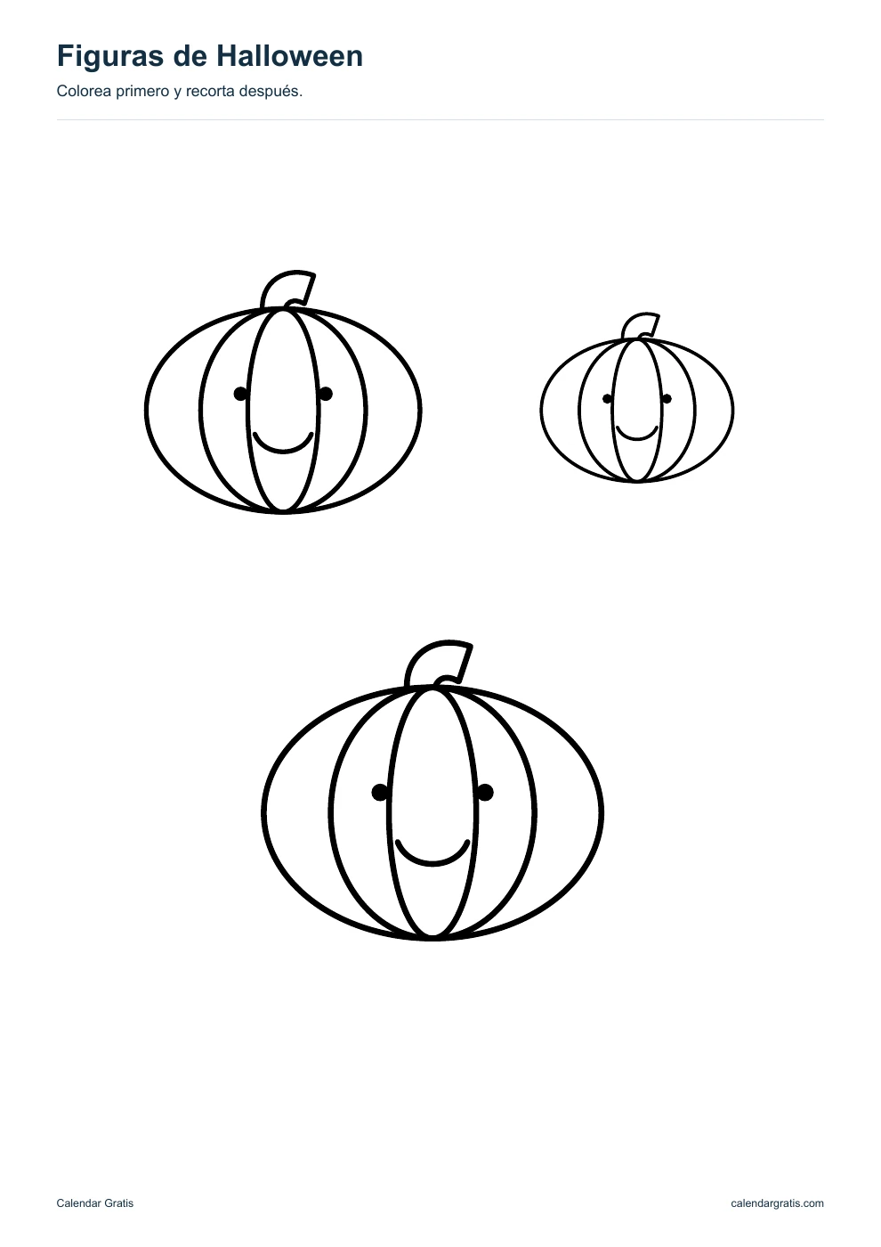 Calabazas de contorno: plantilla de Halloween para imprimir.